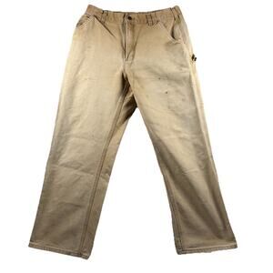 Carhartt B11 Double Knee Duck Carpenter Pants 34x32 Tan Workwear